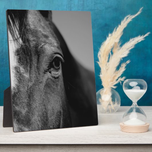 Black White Horse Eye Artwork Fotoplaat (Zijkant)
