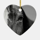 Black White Horse Eye Artwork Keramisch Ornament (Voorkant)