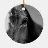 Black White Horse Eye Artwork Keramisch Ornament (Voorkant)