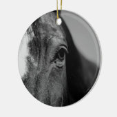 Black White Horse Eye Artwork Keramisch Ornament (Links)