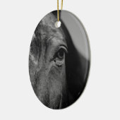 Black White Horse Eye Artwork Keramisch Ornament (Links)