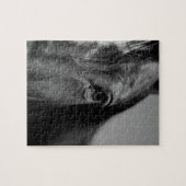 Black White Horse Eye Artwork Legpuzzel (Horizontaal)