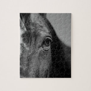 Black White Horse Eye Artwork Legpuzzel