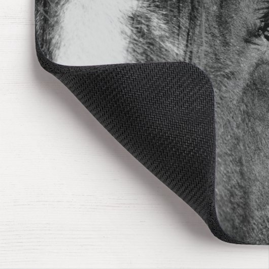 Black White Horse Eye Artwork Muismat (Hoek)