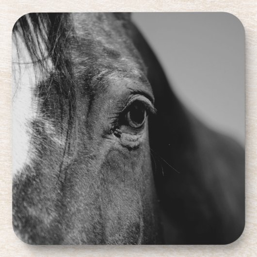 Black White Horse Eye Artwork Onderzetter (Voorkant)