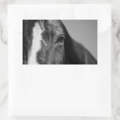 Black White Horse Eye Artwork Rechthoekige Sticker (Tas)