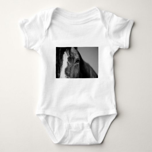 Black White Horse Eye Artwork Romper (Voorkant)
