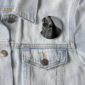 Black White Horse Eye Artwork Ronde Button 5,7 Cm (In situ)