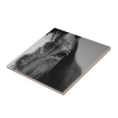 Black White Horse Eye Artwork Tegeltje (Zijkant)