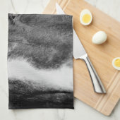 Black White Horse Eye Artwork Theedoek (Quarter Fold)