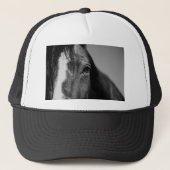 Black White Horse Eye Artwork Trucker Pet (Voorkant)