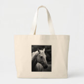 Black White Horse Grote Tote Bag (Voorkant)