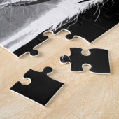 Black White Horse in de nacht close-up Legpuzzel (Zijkant)