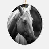 Black White Horse Keramisch Ornament (Links)