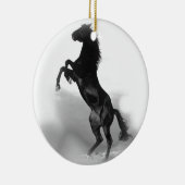 Black White Horse Keramisch Ornament (Rechts)