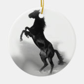 Black White Horse Keramisch Ornament (Voorkant)