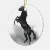 Black White Horse Keramisch Ornament (Links)