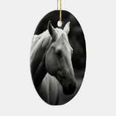 Black White Horse Keramisch Ornament (Rechts)
