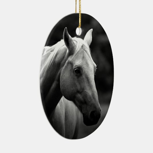 Black White Horse Keramisch Ornament (Rechts)