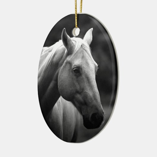 Black White Horse Keramisch Ornament (Links)