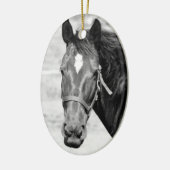 Black White Horse Keramisch Ornament (Links)
