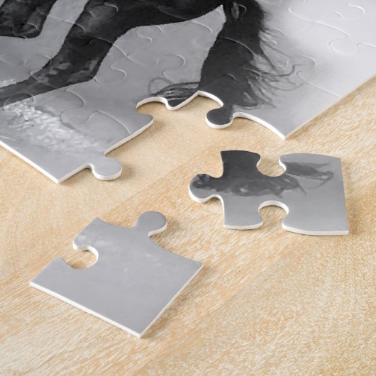 Black White Horse Legpuzzel (Zijkant)