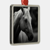 Black White Horse Metalen Ornament (Rechts)