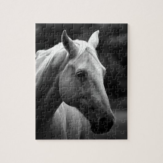Black White Horse Photo - Animals Art Legpuzzel (Verticaal)