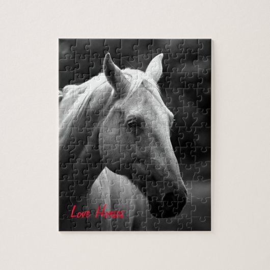 Black White Horse Photo - Animals Art Love Horses Legpuzzel (Verticaal)