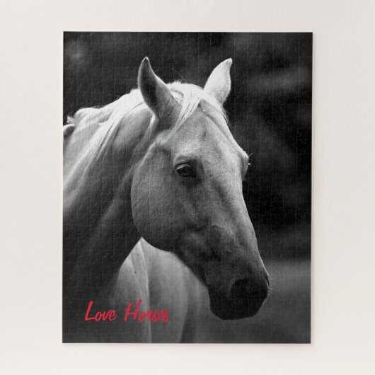 Black White Horse Photo - Animals Art Love Horses Legpuzzel (Verticaal)