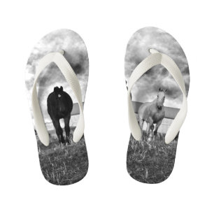 Black White Horse Photography, Kinder Teenslippers