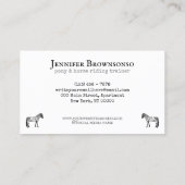 Black White Horse Pony Visitekaartje (Achterkant)