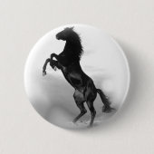 Black White Horse Ronde Button 5,7 Cm (Voorkant)