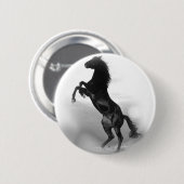 Black White Horse Ronde Button 5,7 Cm (Voorkant /achterkant)
