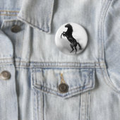 Black White Horse Ronde Button 5,7 Cm (In situ)