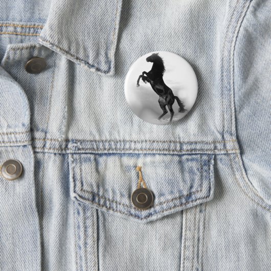 Black White Horse Ronde Button 5,7 Cm (In situ)
