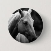 Black White Horse Ronde Button 5,7 Cm (Voorkant)