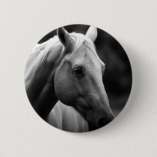Black White Horse Ronde Button 5,7 Cm (Voorkant)