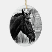 Black White Horse Sketch Keramisch Ornament (Rechts)