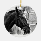 Black White Horse Sketch Keramisch Ornament (Voorkant)