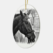 Black White Horse Sketch Keramisch Ornament (Links)
