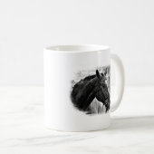 Black White Horse Sketch Koffiemok (Voorkant rechts)