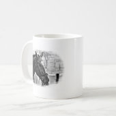 Black White Horse Sketch Koffiemok (Voorkant links)