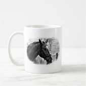 Black White Horse Sketch Koffiemok (Links)