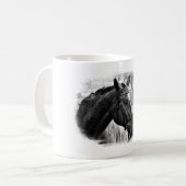 Black White Horse Sketch Koffiemok (Voorkant links)