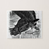 Black White Horse Sketch Legpuzzel (Horizontaal)