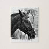 Black White Horse Sketch Legpuzzel (Verticaal)
