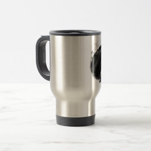 Black White Horse Sketch Reisbeker (Voorkant links)