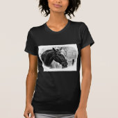 Black White Horse Sketch T-shirt (Voorkant)