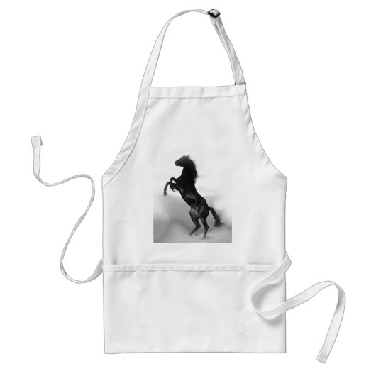 Black White Horse Standaard Schort (Voorkant)